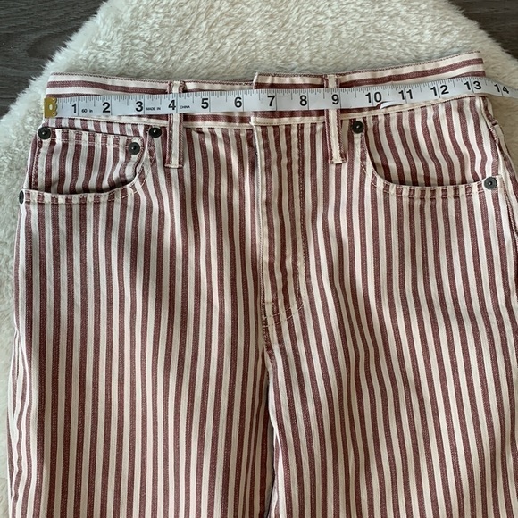 MADEWELL The High Rise Slim Crop Striped Boy Jeans Size 25 - Picture 13 of 17
